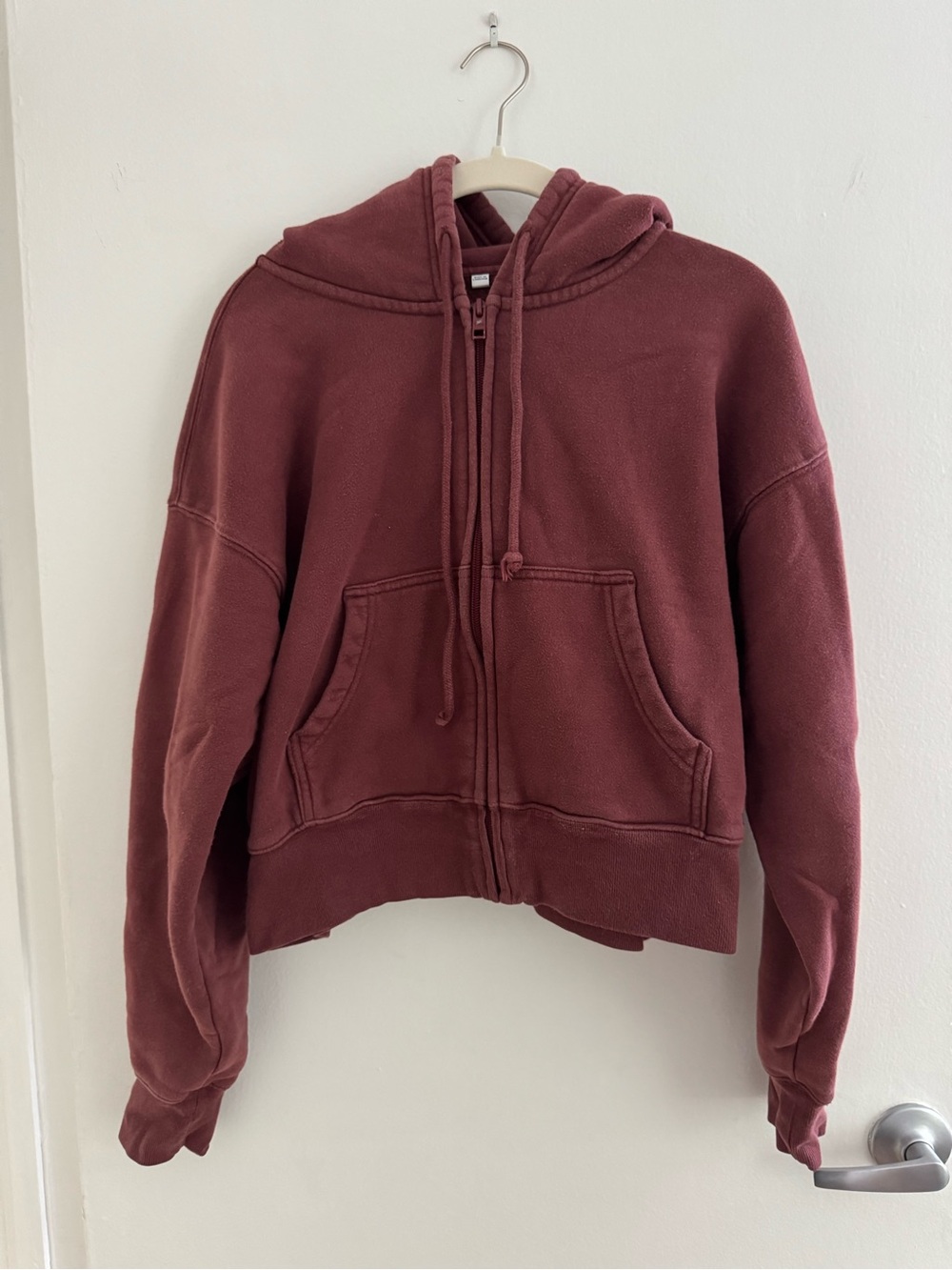 TNA Zip-Front Hoodie in Burgundy